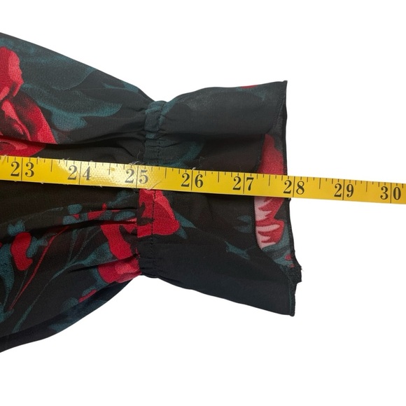 Princess Polly Bayford Long Sleeve Mini Dress Red Black Roses US Size 6 NWT - Picture 10 of 16